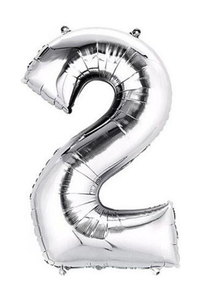 Oyuncak Paketi Silver Foil Balloon Number 2 40 cm