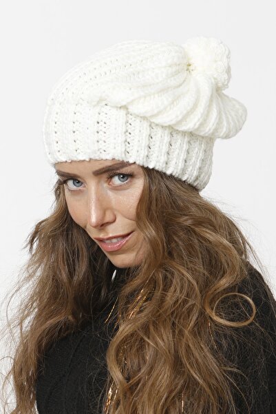 Vemod 51u Pompom Knitwear Knitted Beanie - Bone