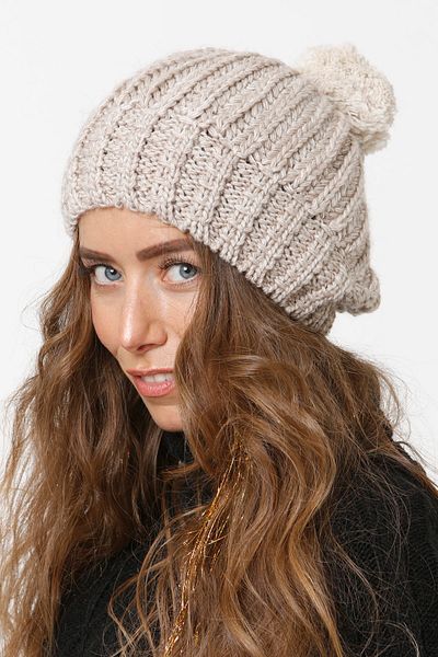 Vemod 51u Pompom Knitwear Knitted Beanie - Stone