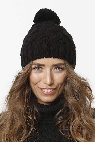 Vemod 83 Pompom Knitwear Knitted Beanie - Black