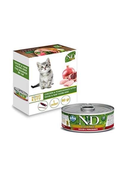 N&D Nd Prime Tahılsız Kitten Tavuk Nar Yavru Kedi Konservesi 70 gr