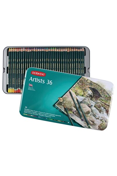 Derwent Artists Pencils Kuruboya Kalemi 36`lı Teneke Kutu
