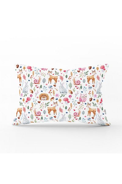 Realhomes Camera Copii Design Animal - Perna Dreptunghiulara, Husa De Perna Arunca, Acuarela Draguta