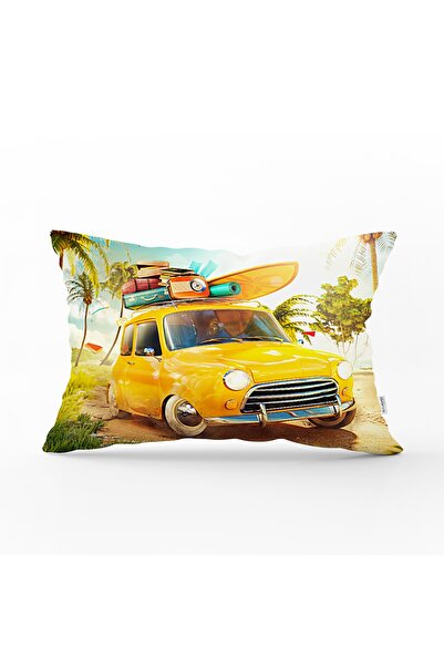 Realhomes Husă de pernă decorativă dreptunghiulară imprimată 3D Summer Taxi