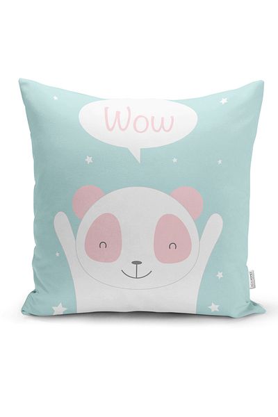 Realhomes Turquoise Special Designed Digital Printed Children's Room Pillow and Pillow Cover