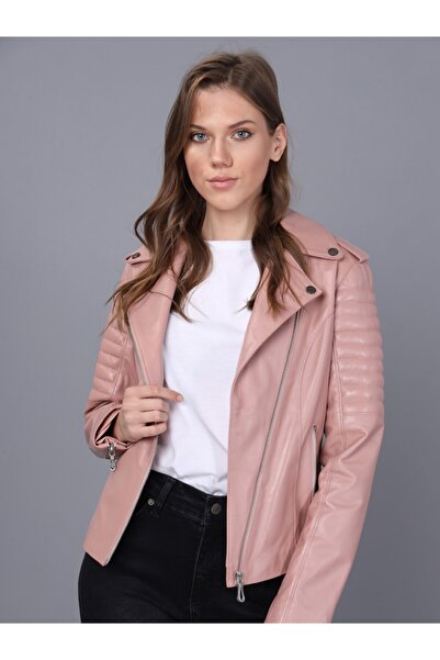 Basics&More Kadın Pembe Deri Ceket