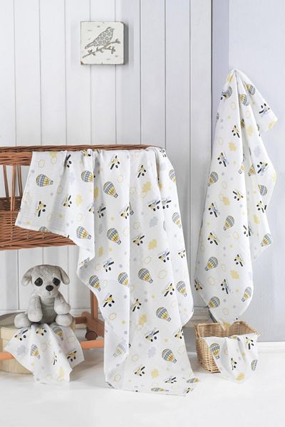Evim Home 100% Organic Cotton Multi-Purpose Muslin Baby Blankets