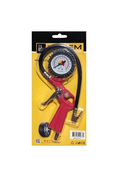 EldenHırdavat Meşem Saatli Lastik Şişirme Hava Basma Tabancası 0-16 Bar