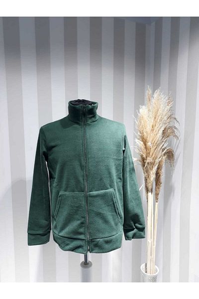 nacar çarşı Unisex Thick Winter Warm Front Zippered Fleece