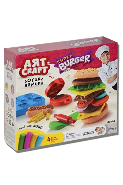 Oyuncakfabrikasi مجموعة صلصال سوبر همبرغر ثلاثية الأبعاد من آرت كرافت 800 جرام