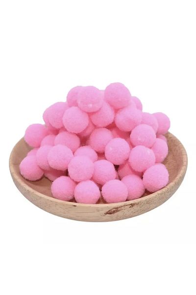 Yumuşakkeçe Soft Plush Pompom - Candy Pink, 100 Pieces, 2cm