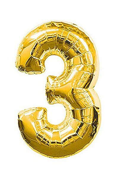 14Süs 3 Rakam Gold Folyo Balon Sayılı Balon 100 Cm Dev Boy