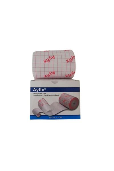 ayfix شريط تثبيت مرن أبيض 10 سم × 10 م