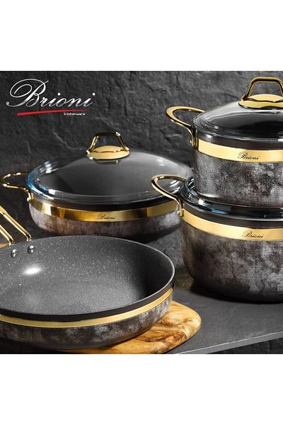 Brioni Royal Stone 7 Piece Pot Set (Gold) Standard