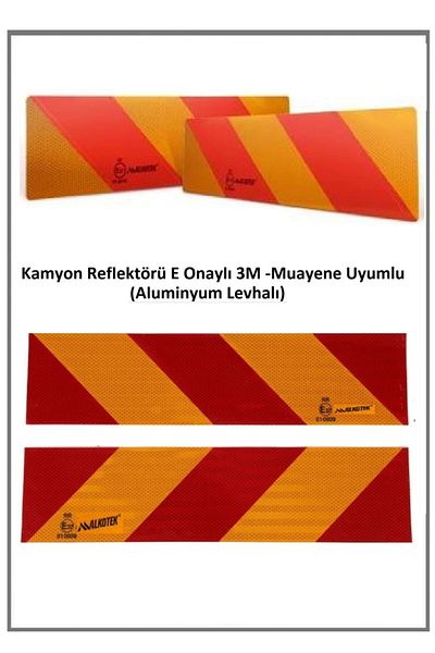 ALKOTEK11 Truck-Trailer Aluminum Plate Reflector E-37 Approved Alkotek 2 Pieces Tkm 1 Piece