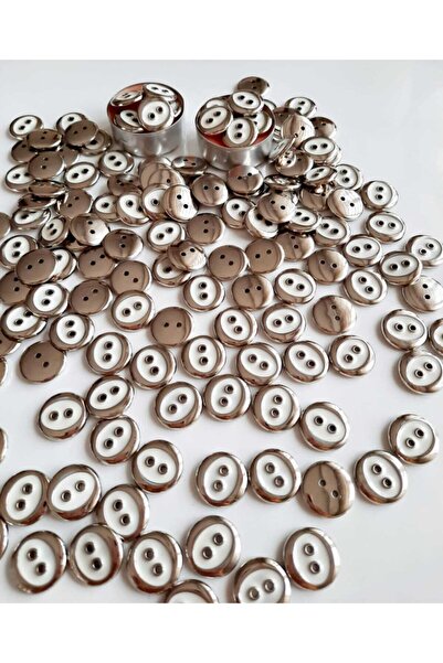 canan dizayn Металізована кнопка з 2 отворами, нікель, 18 мм, упаковка по 15 ...