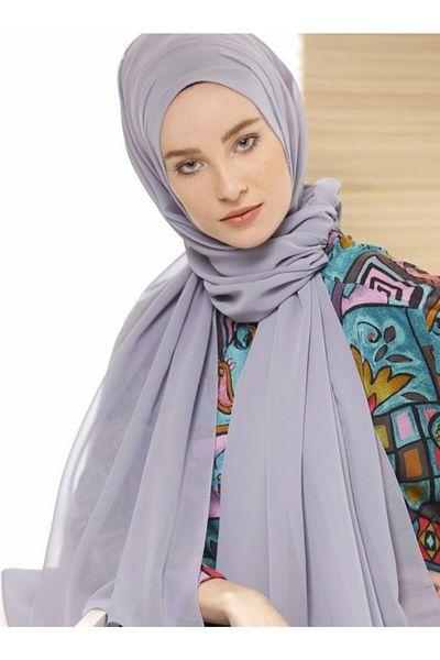 Differenza Şal din şifon creponat Gri închis