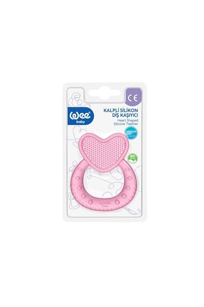 Wee Baby Pink Heart Silicone Teether 912