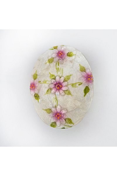 evinizdeki okyanus esintisi turkuaz hediyelik Large Mother of Pearl Box-oval-violet