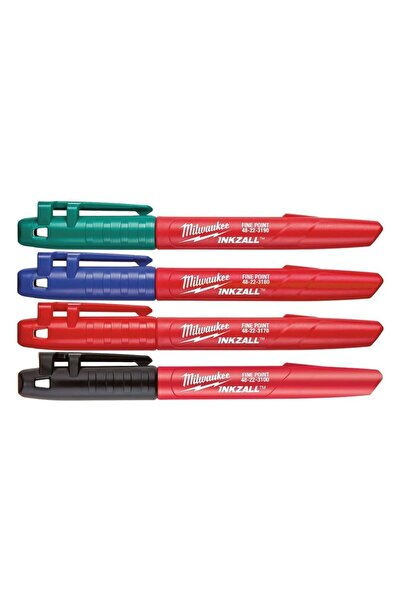 Milwaukee T 48223106   - Thin Tip 1mm Inkzall ™   Heavy Duty Marking Pen Set
