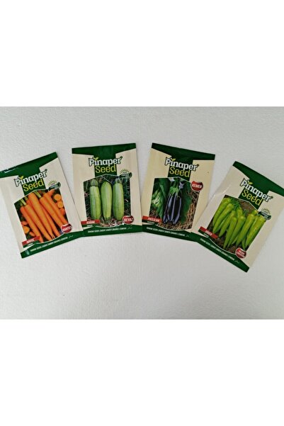 Ekodoğa Sebze Tohumu 4'lü Set Kabak Patlıcan Çarliston Biber Havuç Tohumu Yaz...