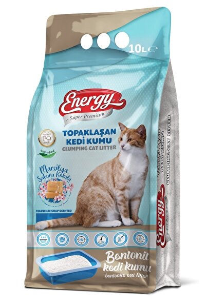 Energy Bentonit Kedi Kumu Marsilya Sabunu Kokulu 10 Lt