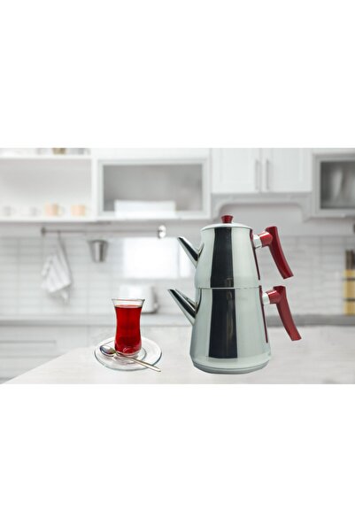 Pegasus Pegassuss Çaydanlık Orta Boy Pramit 430 Cr Kırmız Kulp