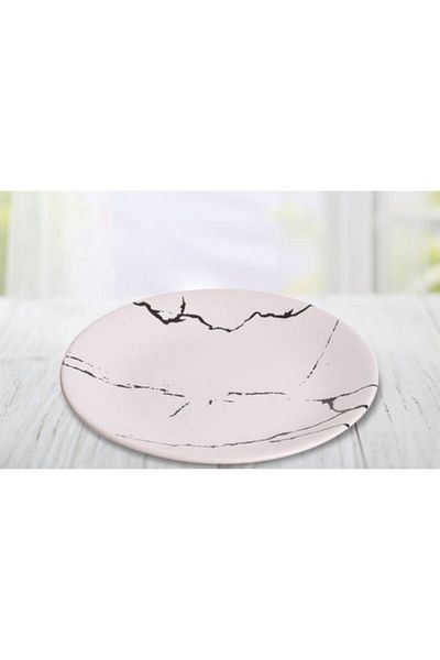 Keramika 6-Piece Plate Aegean Servis 26 Cm Matte Transparent White