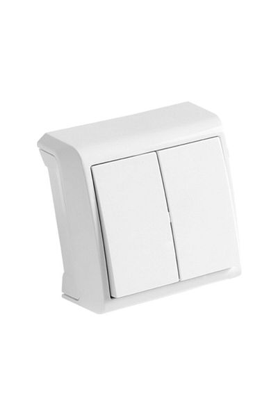 VİKO Viko Vera Series White Color Surface Mounted Double Switch Commutator -90681002