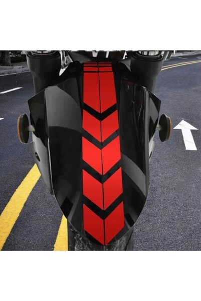 Quart Aksesuar Motorcycle Fender Sticker Red 34 X 6 Cm