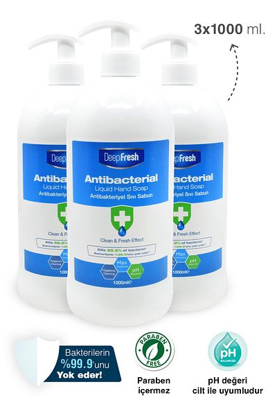 Deep Fresh Antibacterial Liquid Soap 3 X 1000 ml