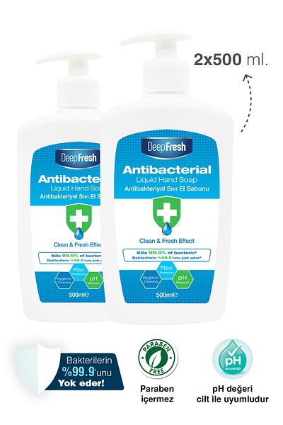 Deep Fresh Antibacterial Liquid Soap 2 X 500 ml