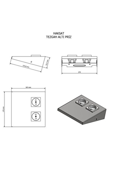 Haksatelektrik Haksat Mutfak Tezgah Altı 2'li Priz 304k Paslanmaz Krom