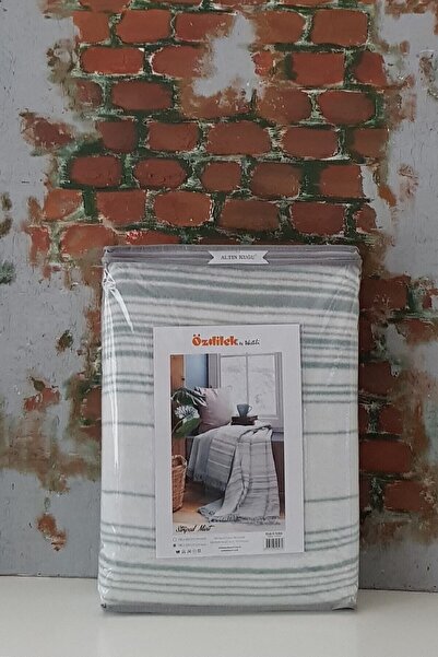 Özdilek Pamuklu Battaniye Tek Kişilik- Striped Mint 150x200 Cm