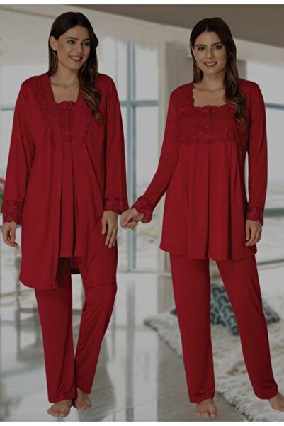 Effortt طقم بيجامة للحوامل باللون الفوشيا مع ثوب نوم 2401