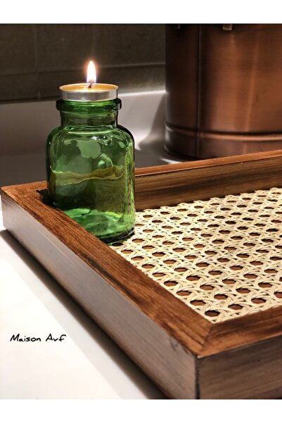 Maison Avf Rattan Hazeran Tepsi Eskitme Model Dikdörtgen (%100 DOĞAL HAZERAN) M017
