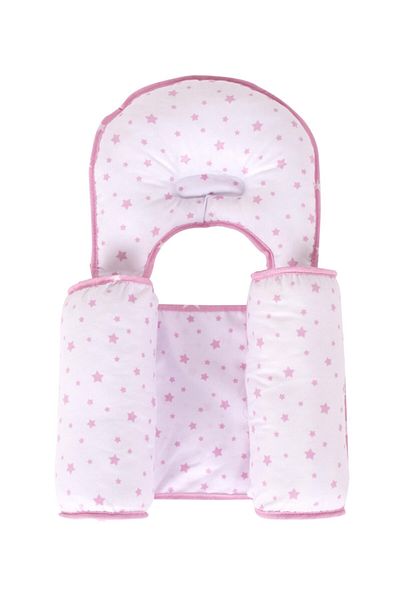 Sevi Bebe Head Shaping Pillow And Side Sleeping Pillow Pink Star