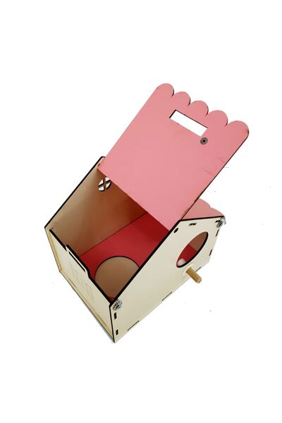 Demo Tasarım Roofed Nest House Model (PINK) Bird Nest