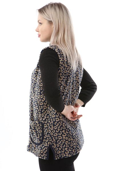 LİKAPA Women's Navy Blue Fleece Vest