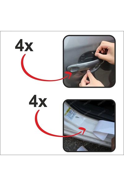 TSC Vehicle Door Handle and Door Protection Film Set Total 8 Pieces