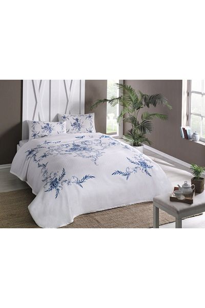 Taç - Lavinia Blue Single Cotton Pique Set