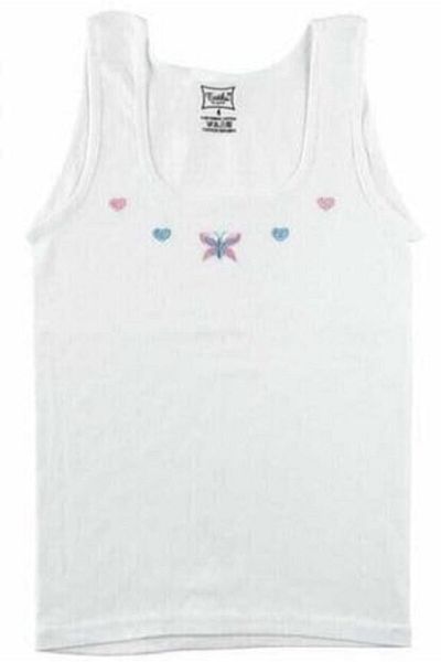 Tutku Tricou pentru fetiță alb cu bretele groase, pachet de 6