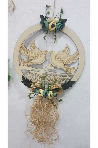 Evsay Welcome Written Wooden Door Ornament Luxury Door Ornament Wooden Wall And Door Ornament Size:30x30