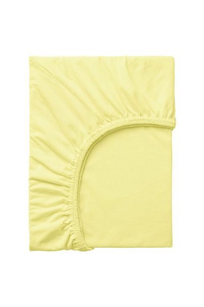 Şanlı Cearşaf de pat dublu din bumbac pieptănat elastic 160 X 200 Cm Galben