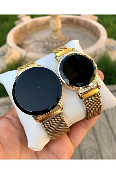 İSTLİV " Çift Saat"/ " Sevgili Saatleri " Metal Kordon Dokunmatik Led Kol Saa...