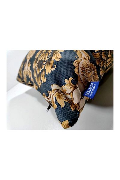 Benlisso Home Husa de perna decorativa cu doua fete 45x45 Seria Aur Motiv Palat Modern