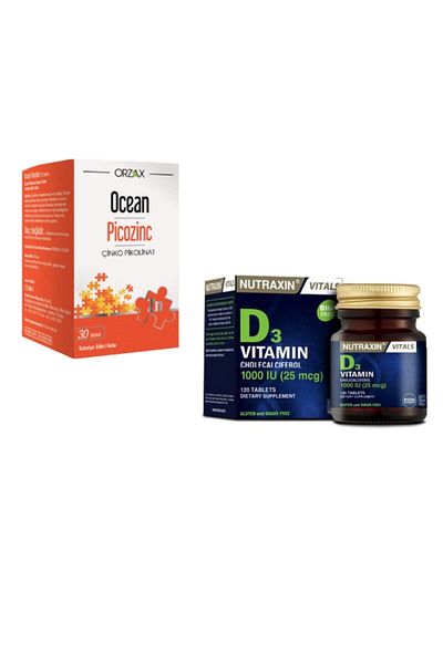 Ocean Nutraxin Vitamin D3 1000Iu120 Tablets + Zinc-containing Food Supplement 30 Tablets
