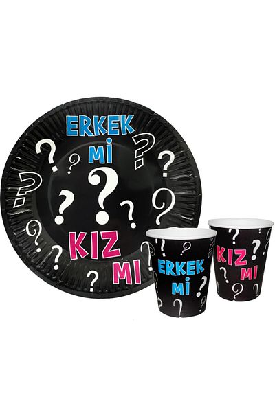 Partimarka Gender Party Plate Glass Set