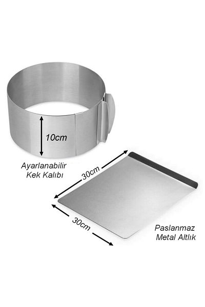 Nar kalıp Narkalıp Adjustable 10 Cm Round Cake Mold Circle And Metal Base