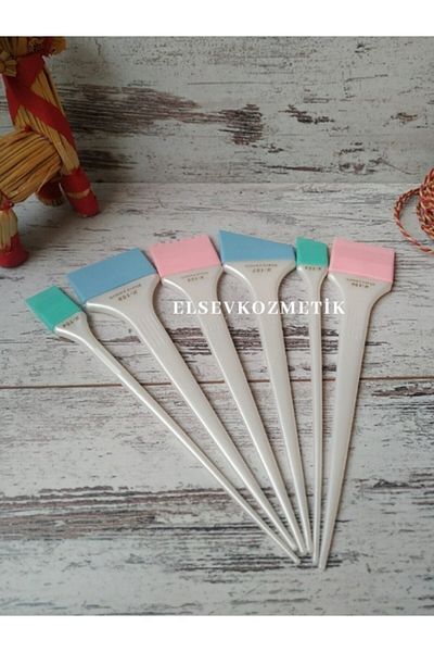 Nano Absolute Plastic Tip Hair Dye Brush Set 6 Pieces Elsevkozmetik